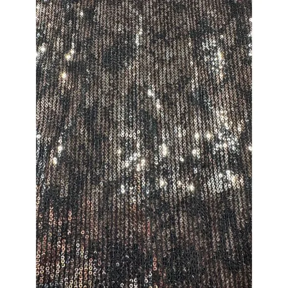 Guess Sequin Off Shoulder Bodycon Sheer Sleeve Dress - Picture 3 of 12